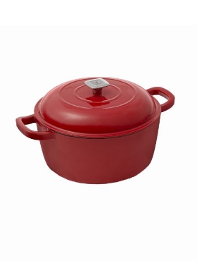 Image de Cocotte rouge en fonte émaillée