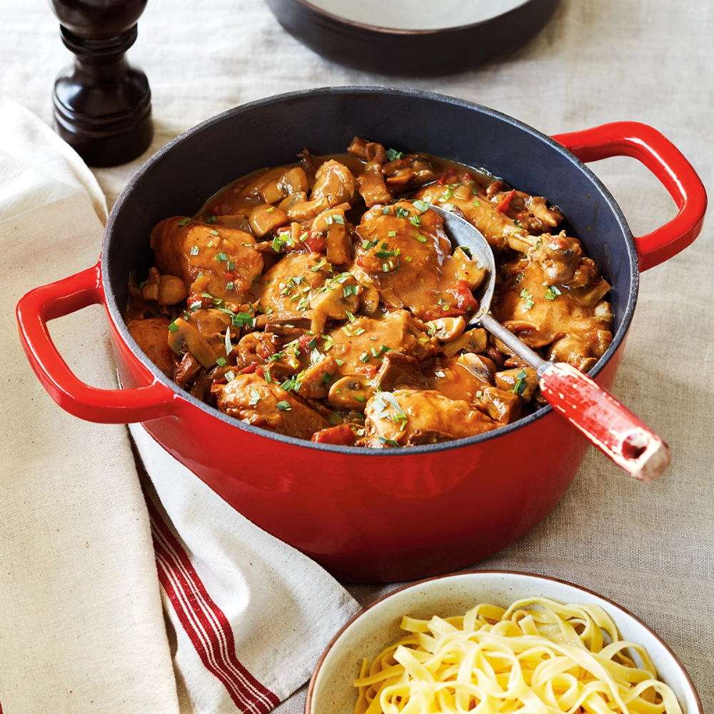 Picture of Red Enamelled Cast-Iron Dutch Oven