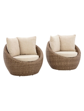 Picture of Set of 2 Outdoor Swivel Armchairs