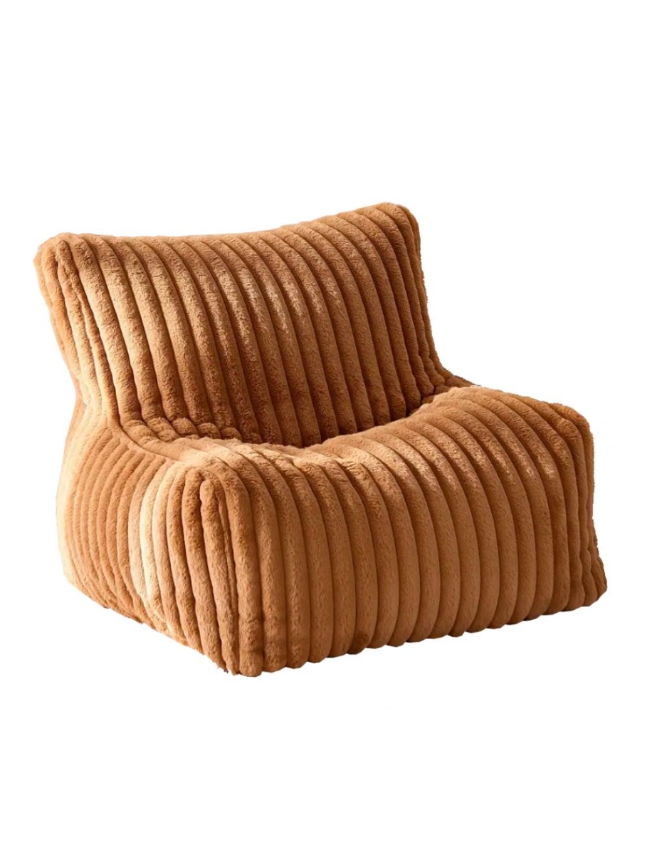 Image sur Fauteuil poire Billie en fausse fourrure caramel