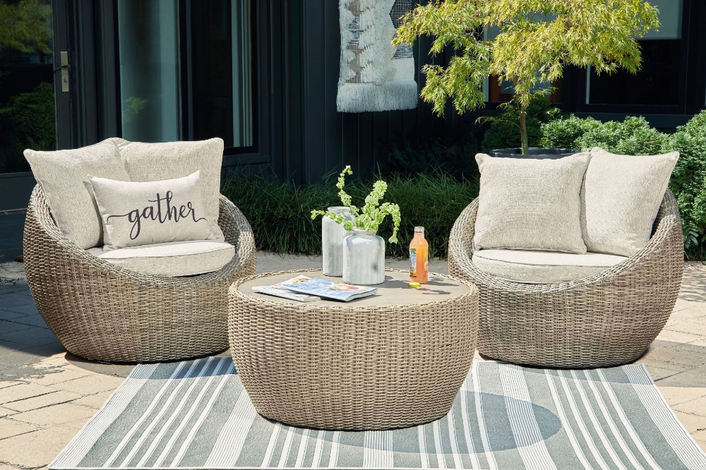 Picture of Set of 2 Outdoor Swivel Armchairs